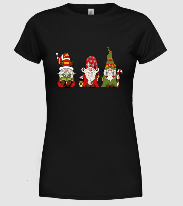 Xmas gnomes 2 model negru pe tricou