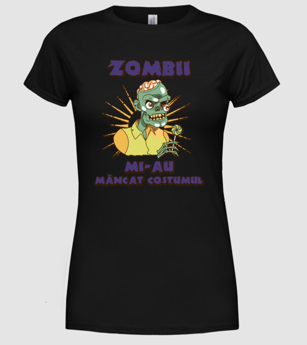 Zombii mi-au mâncat costumul model negru pe tricou