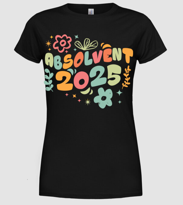 Absolventa 2025 model negru pe tricou