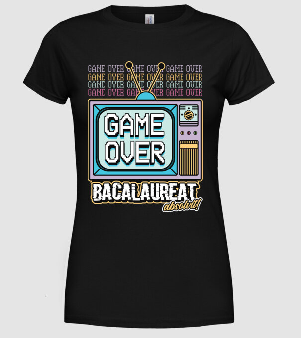 Absolvire retro bacalaureat model negru pe tricou