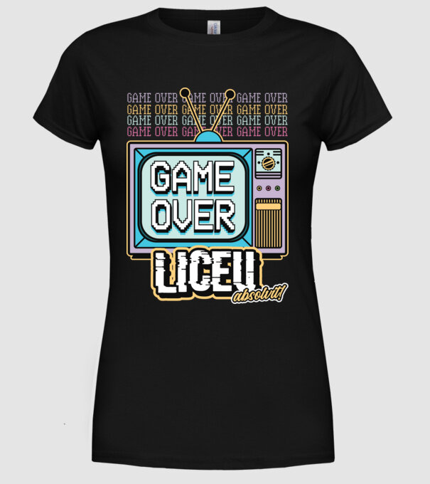 Absolvire retro liceu model negru pe tricou