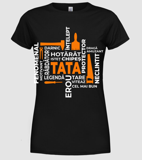 Acronimele tatălui model negru pe tricou
