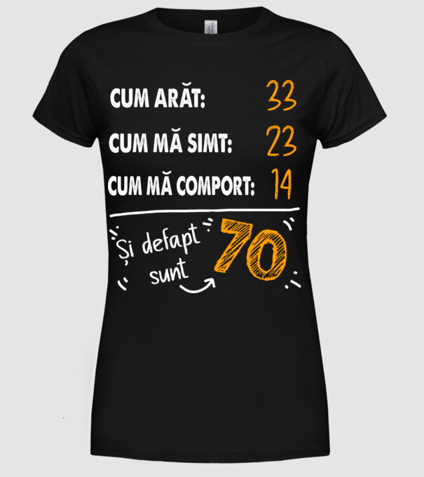 Aspect, senzație, comportament 70 Negru model negru pe tricou