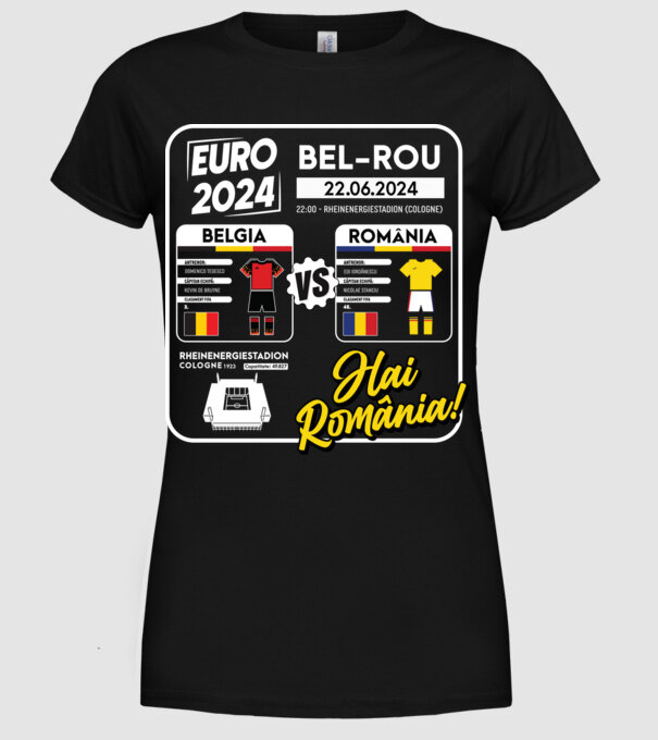 BEL-ROM euro 2024 calendar model negru pe tricou