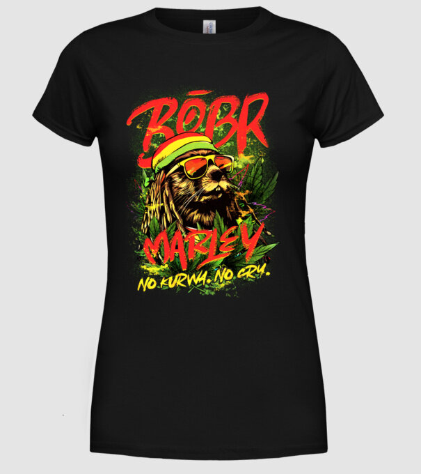 BÓBR MARLEY model negru pe tricou
