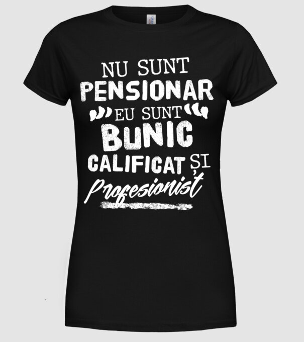 Bunicul profesionist model negru pe tricou