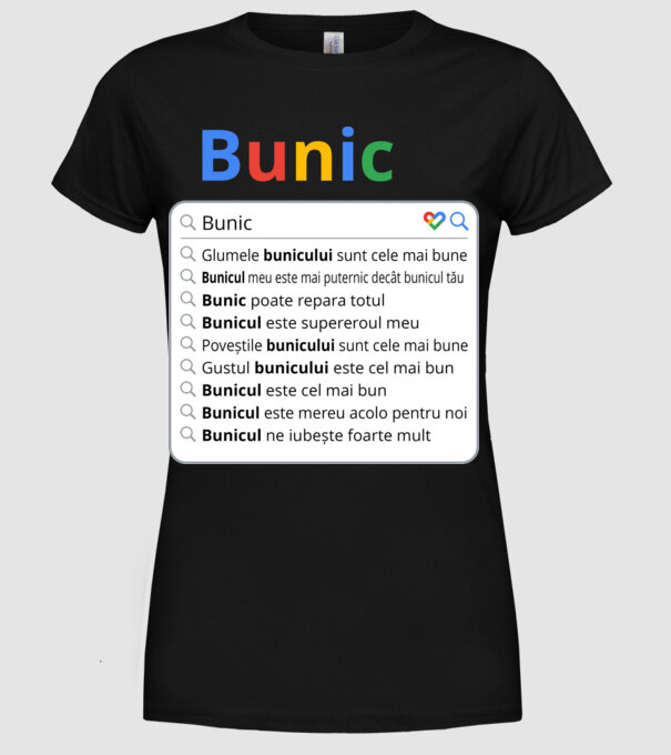 căutare Google Bunic model negru pe tricou