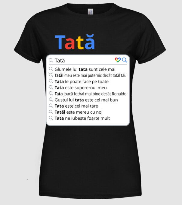căutare Google Tată model negru pe tricou