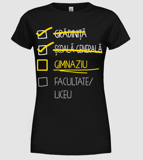 Cheklist educație - Școala primară negru model negru pe tricou