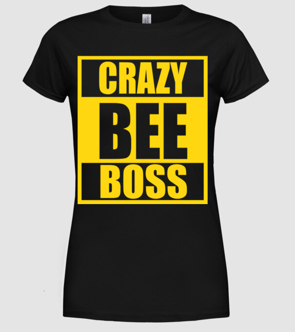 Crazy bee boss model negru pe tricou