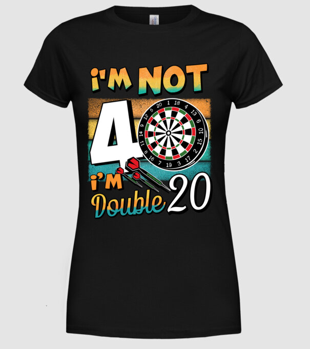 Darts Birthday 40 years old model negru pe tricou