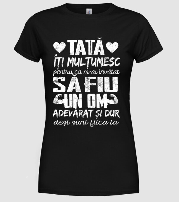 fiică crescută ca fiu Negru model negru pe tricou