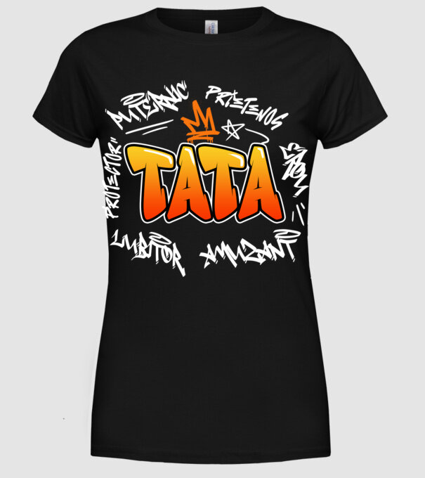 Graffiti apa fehér RO model negru pe tricou
