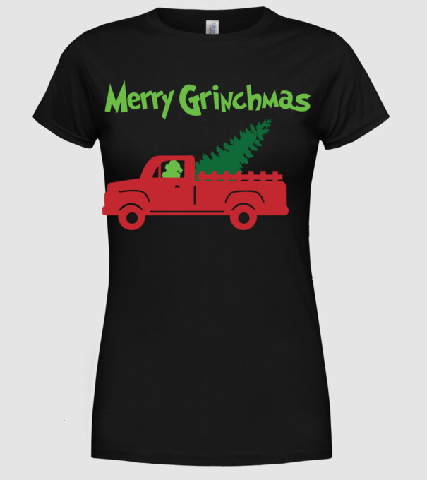 Grinchmas truck model negru pe tricou