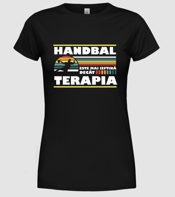 Handbal terapia model negru pe tricou