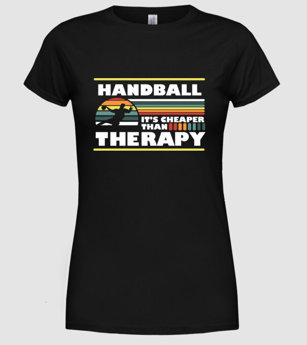 Handball therapy model negru pe tricou