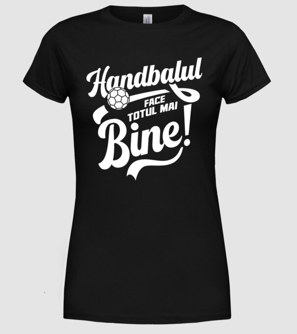 Handbalul face totul mai bine model negru pe tricou