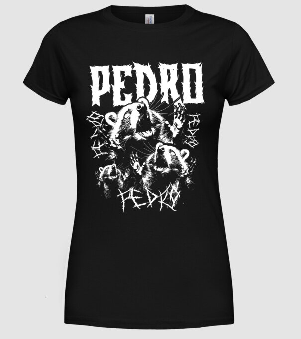 Heavy Metal pedro model negru pe tricou
