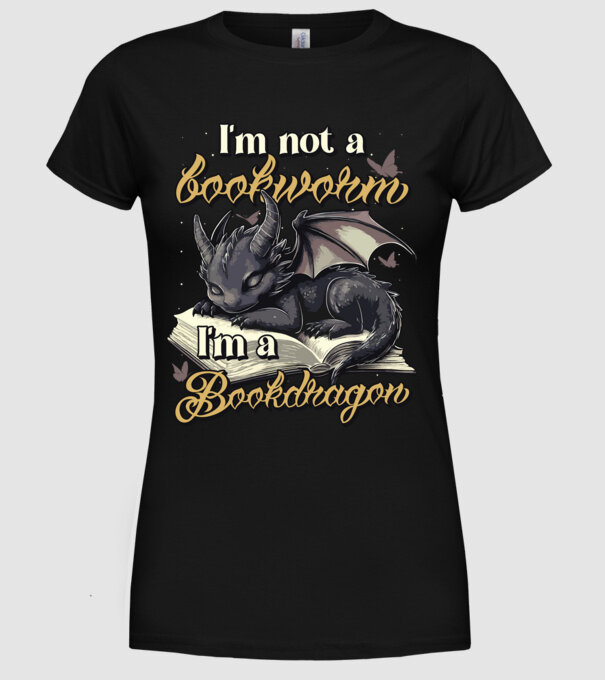 I am not a bookworm i am a bookdragon model negru pe tricou