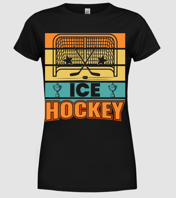Ice Hockey model negru pe tricou
