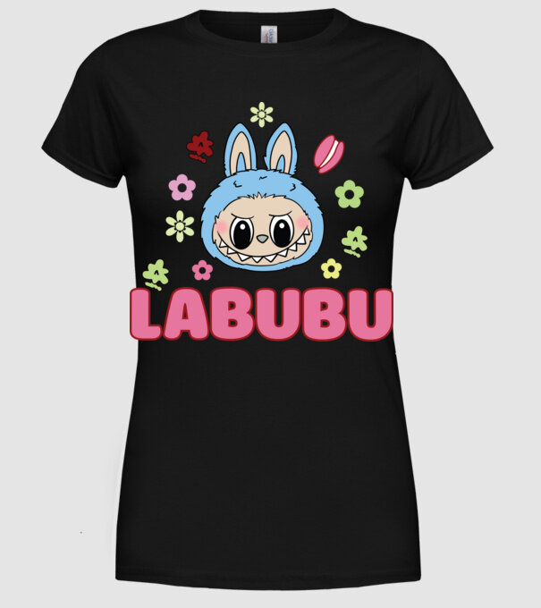 Labubu model negru pe tricou