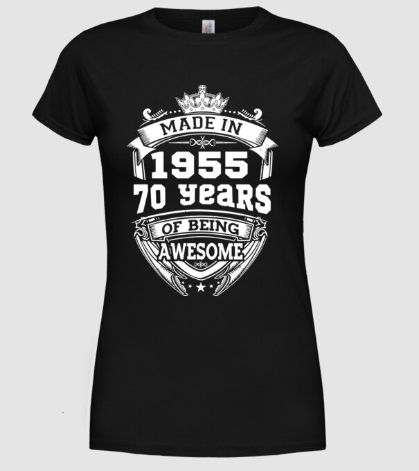 Made in awesome 1955 model negru pe tricou