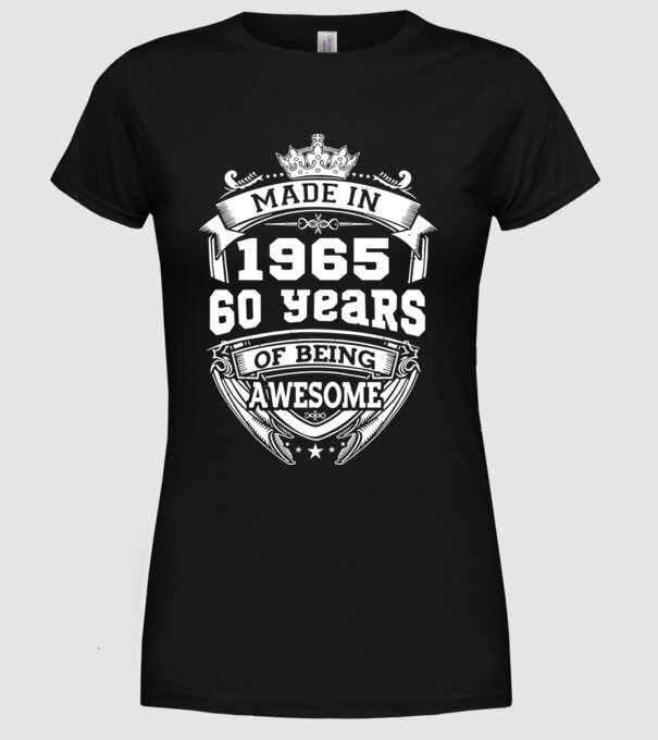 Made in awesome 1965 model negru pe tricou