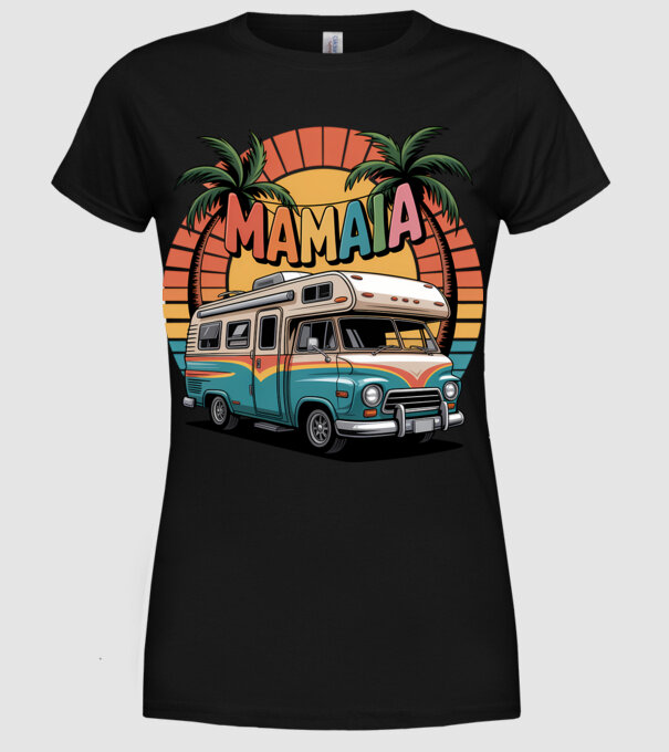 MAMAIA model negru pe tricou