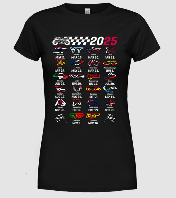 MOTOGP 25 CALENDAR Negru model negru pe tricou