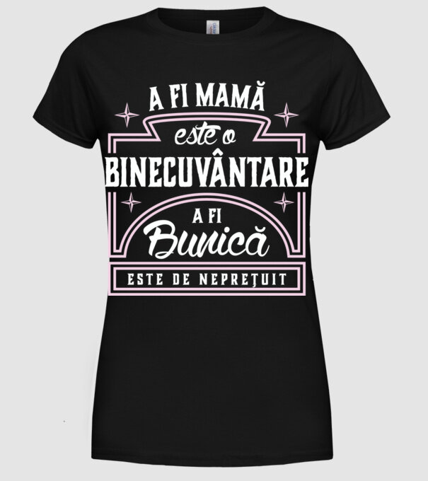Neprețuit bunica model negru pe tricou