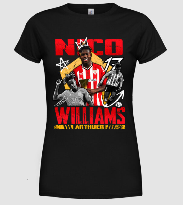 Nico Williams tribute model negru pe tricou