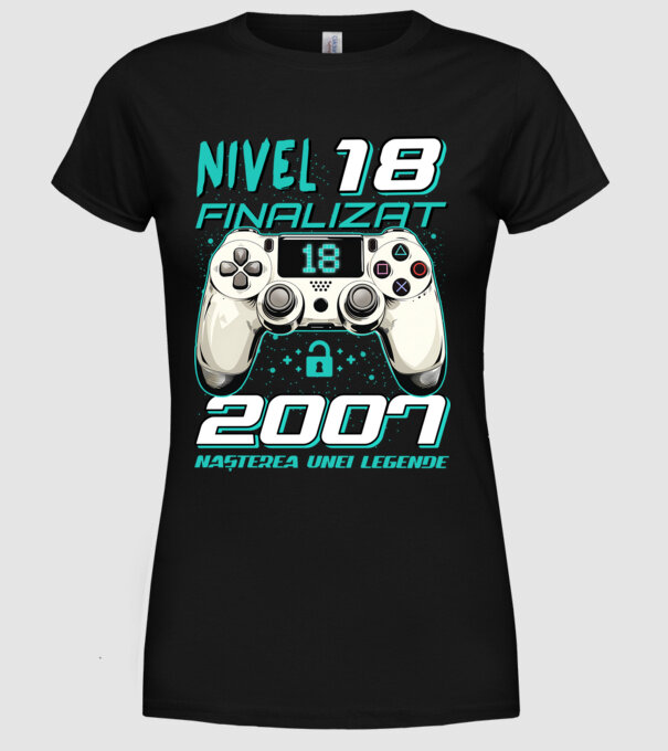 Nivel finalizat 18 2007 model negru pe tricou