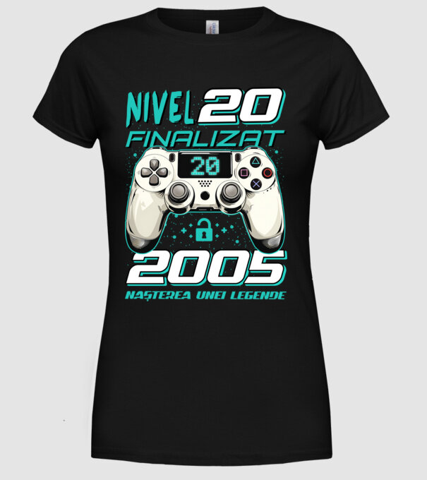 Nivel finalizat 20 2005 model negru pe tricou