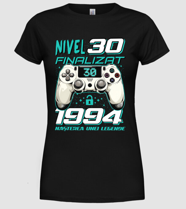 Nivel finalizat 30 1995 model negru pe tricou