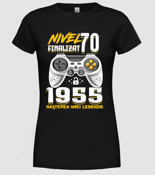 Nivel Finalizat 70 model negru pe tricou