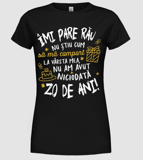 Nu am avut niciodată 20 de ani model negru pe tricou