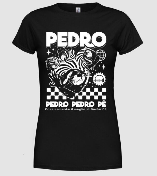Pedro techno model negru pe tricou