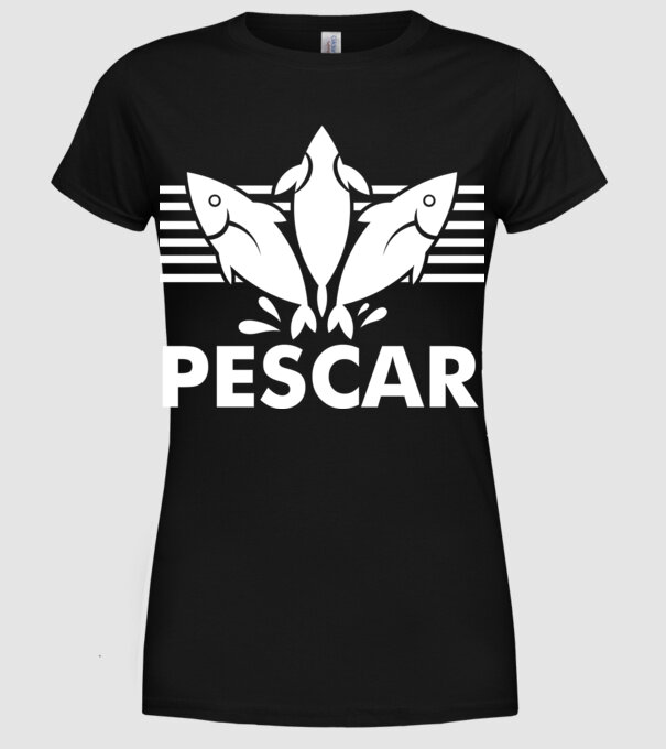 Pescar original model negru pe tricou