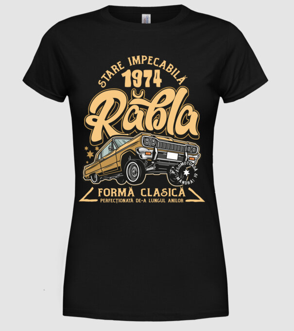 Rablă 1975 model negru pe tricou