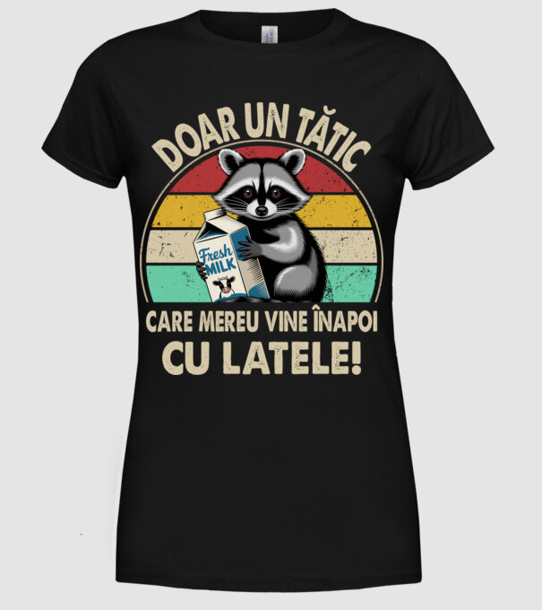 Retro Apa aki visszajött a tejjel RO model negru pe tricou