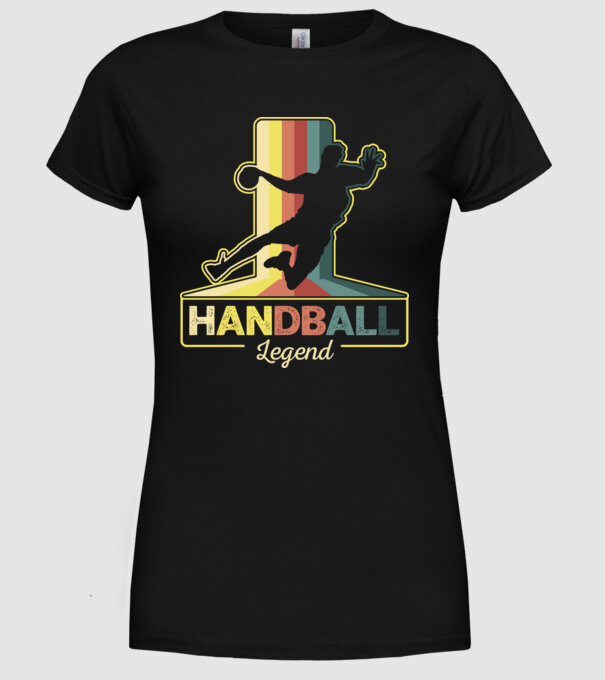 Retro Handball legend model negru pe tricou