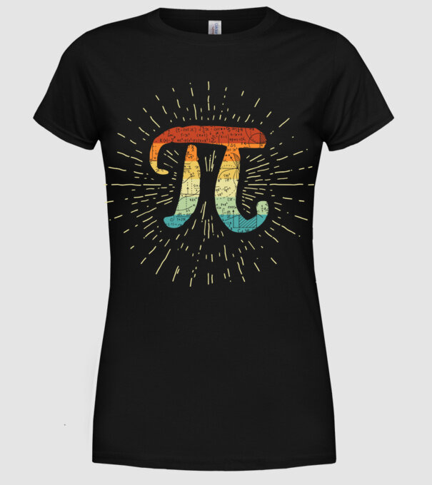 Retro Pi model negru pe tricou