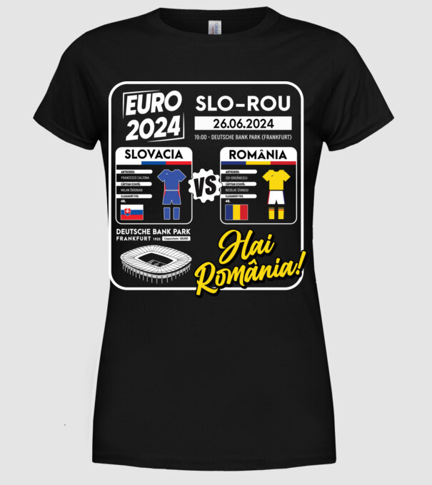 SLO-ROU euro 2024 calendar model negru pe tricou