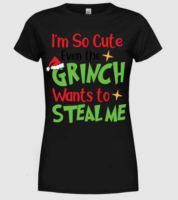 So cute Grinch model negru pe tricou