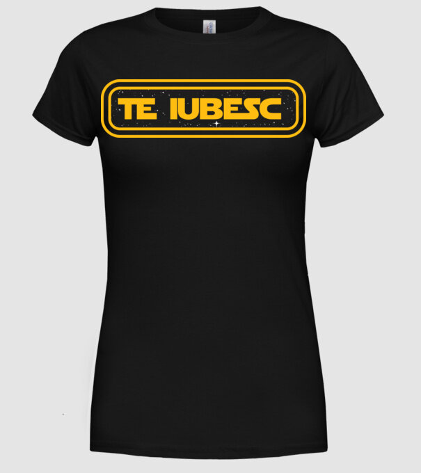 Starwars couple shirt model negru pe tricou