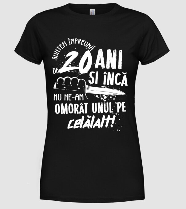 Suntem împreună de 20 ani model negru pe tricou