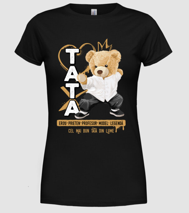 Tati Teddy model negru pe tricou