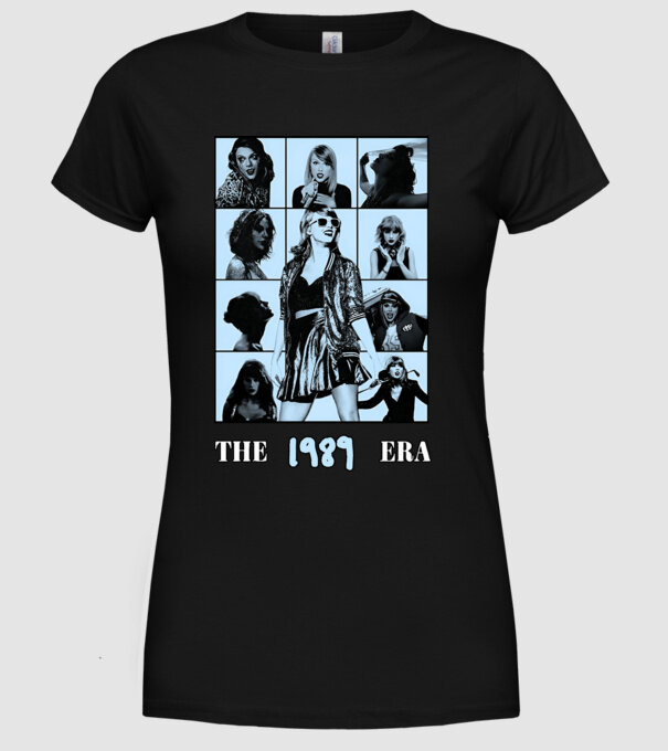 Taylor Swift ERAS blue model negru pe tricou