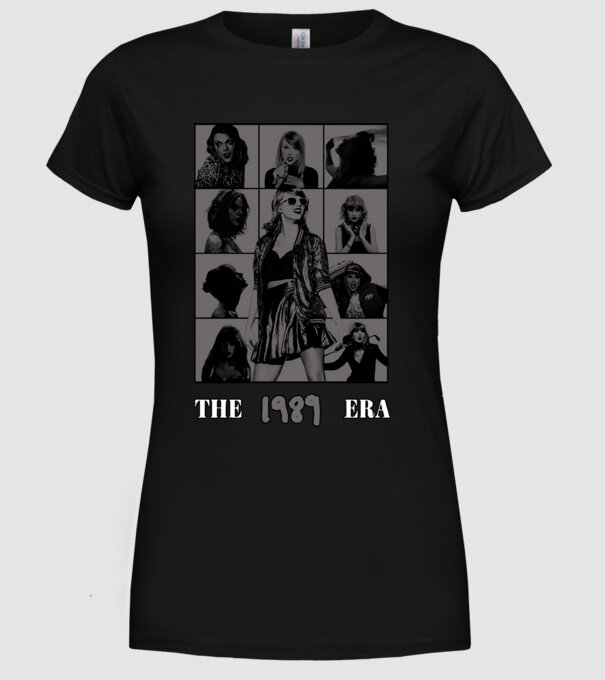 Taylor Swift ERAS grey model negru pe tricou