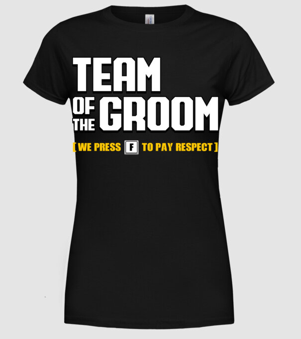 Team of the Groom model negru pe tricou